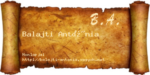 Balajti Antónia névjegykártya